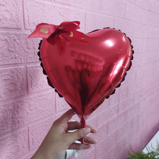 Balão formato coração vermelho