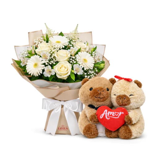 Buquê Flor do Campo com Ursinho Capivara