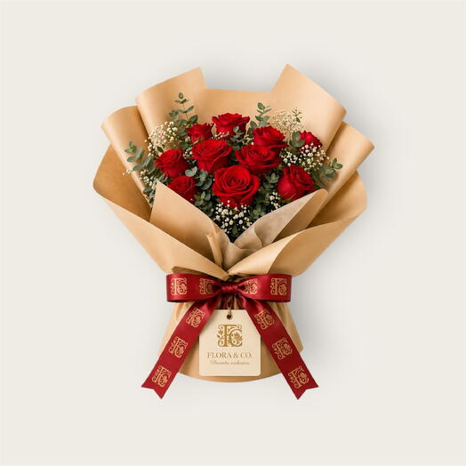 Buquê com 10 Rosas Vermelhas