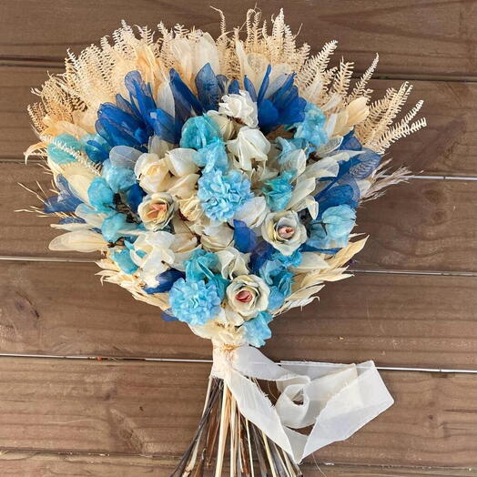 Buquê de noiva azul M