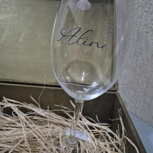 Taça de Cristal Bohemia Para Vinho Personalizada