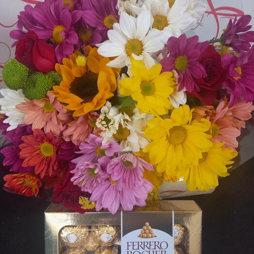 Buque de Flores do Campo e Ferrero Rocher