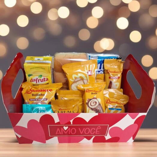 Cesta de Cafe da Manhã "Amo Você" - Para Encantar