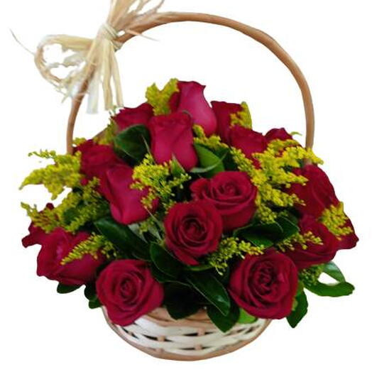 Cesta com 24 Rosas Veremelhas