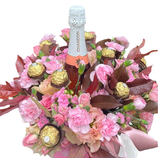 Flores, Espumante e Chocolates