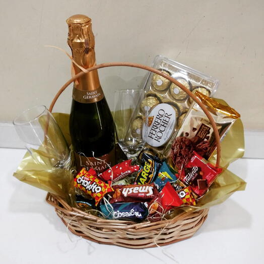 Cesta com brinde   chocolate