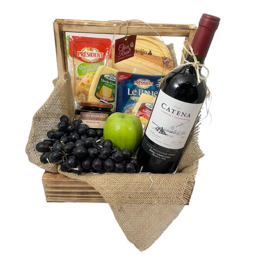 Cesta com Vinho Catena Premium