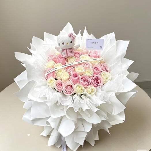 Arranjo Rosa e Branco