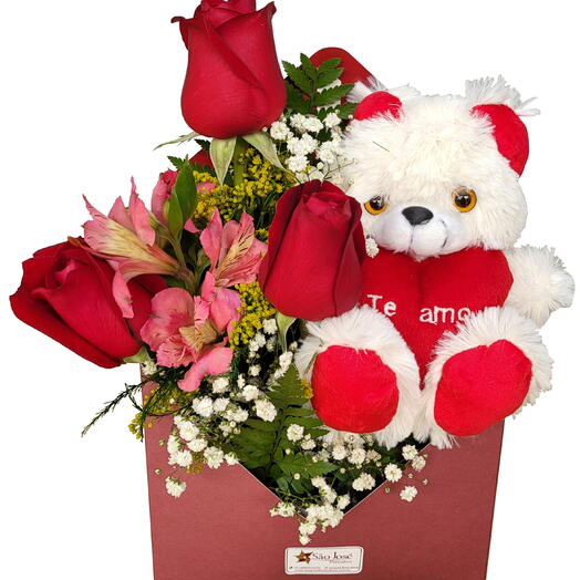 Arranjo Floral Envelope Te Amo