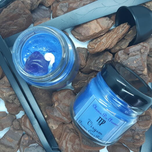 Virgem Vela Aromatica Signo Cor Aroma Pedra Mini