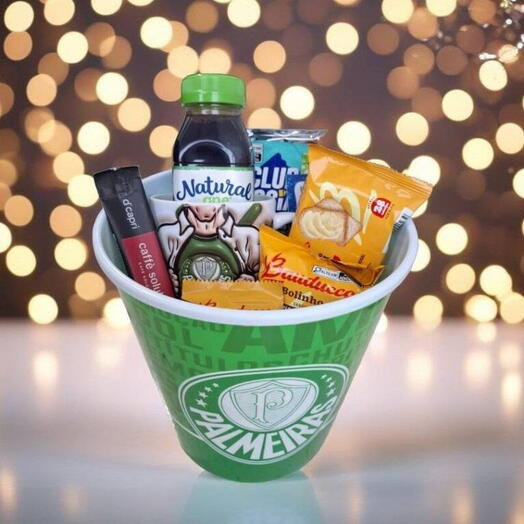 Cafe da Manhã no Balde "Palmeiras" com Caneca Para o Melhor Paizão do Mundo Palmeiras