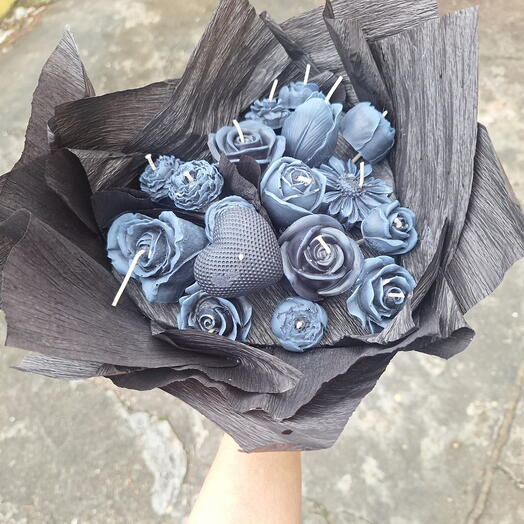 Buquet Preto De Velas Aromaticas Vegetais