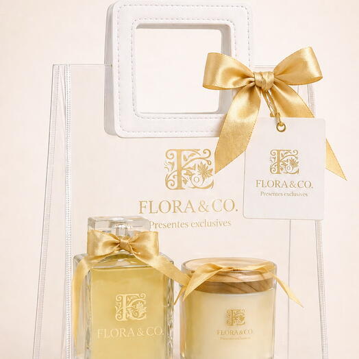 Kit com Vela Aromatica 100 g e Perfume Spray Bambu 100 ml