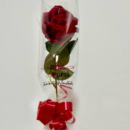 Botão de Rosa Eterna com Embalagem Eu te Amo