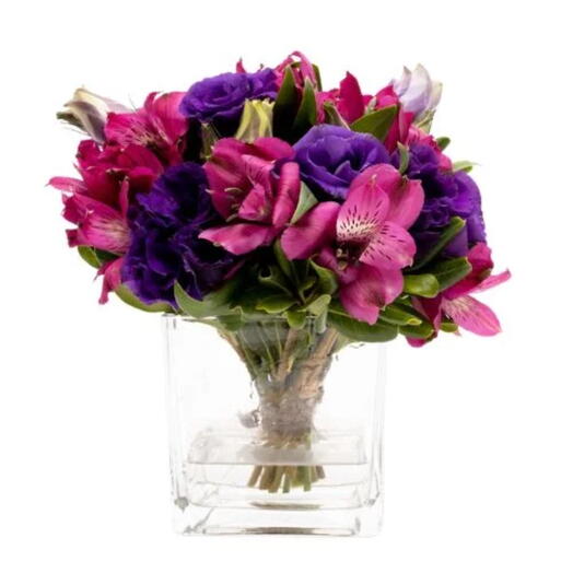 Arranjo de Flores em Cubo de Vidro – Wilma