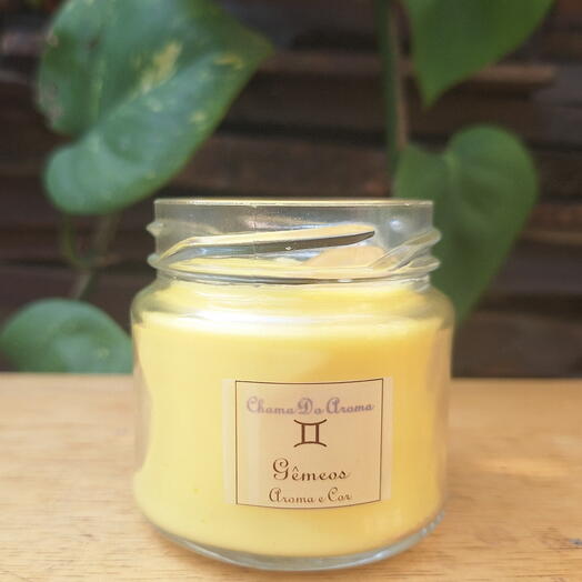 Gêmeos  Vela Aromatica Signo Cor Aroma Pedra Classica