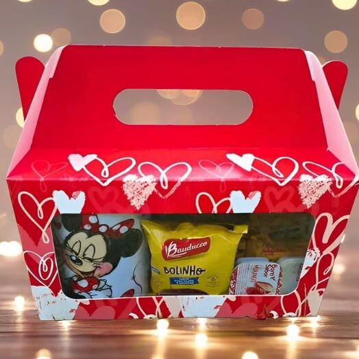 Cafe Da Manhã Na Caixa Maleta " Corações " - Surpreenda Com Sabor E Amor