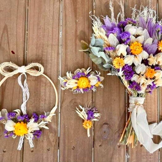 Kit  noiva Lilas e Amarelo