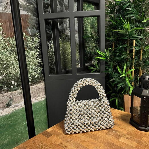 Bolsa de Miçangas Beaded Bag CRISTAL