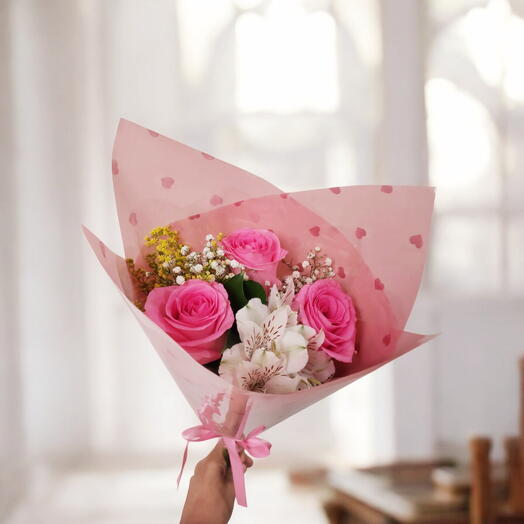 Buquê de Rosas Cor-de-Rosa