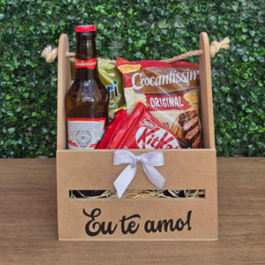 Cesta de presente com cerveja- Caixote Beer