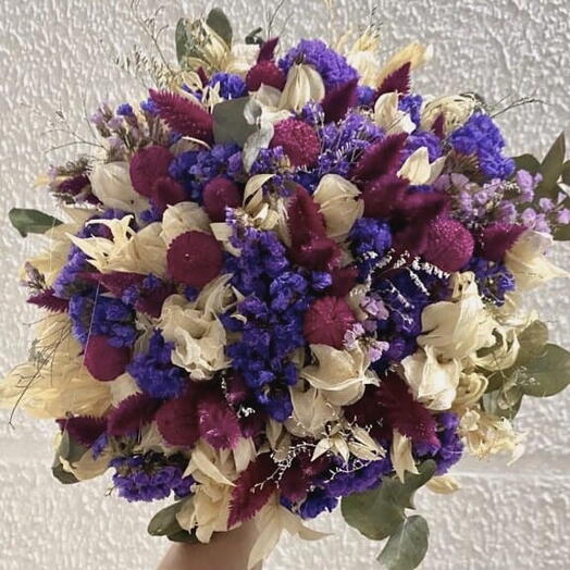 Buquê de noiva Redondo G Lavanda e Fucsia