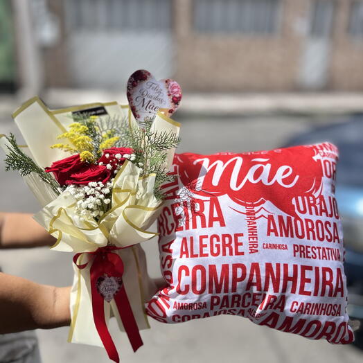 Buquê mãe +almofada mãe