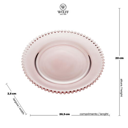 PRATO CRISTAL DE CHUMBO PEARL ROXO 20cm