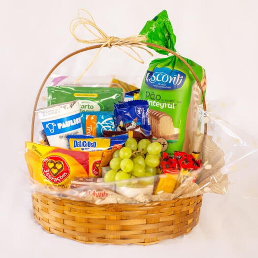 Cesta de cafe da manhã