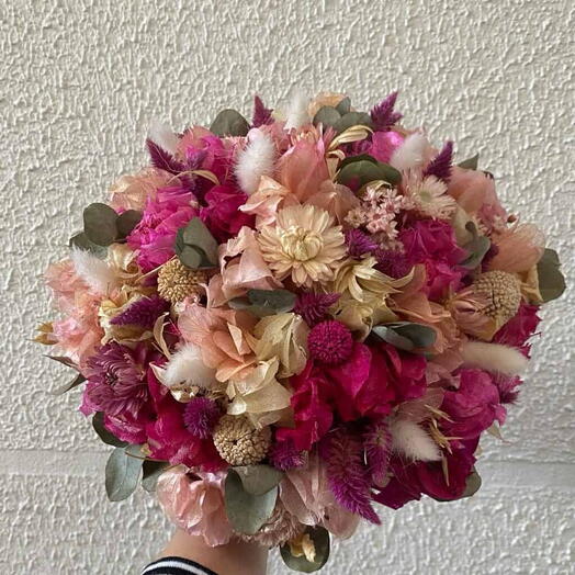 Buquê de noiva Redondo M Rosa Claro e Pink