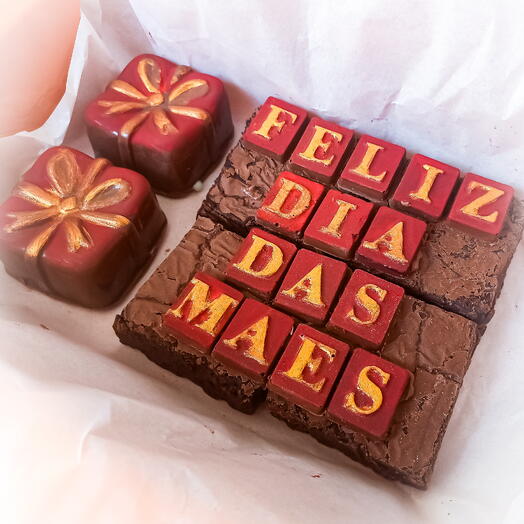 Brownie Personalizado Escrito Dia das Mães