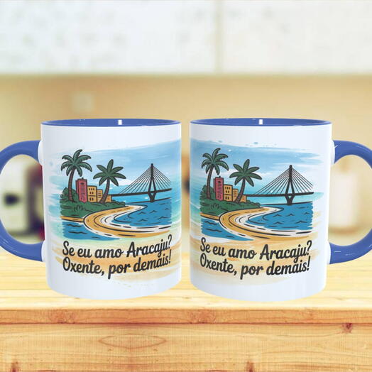 Presentes de Aracaju - Caneca "Se eu Amo Aracaju?" Azul