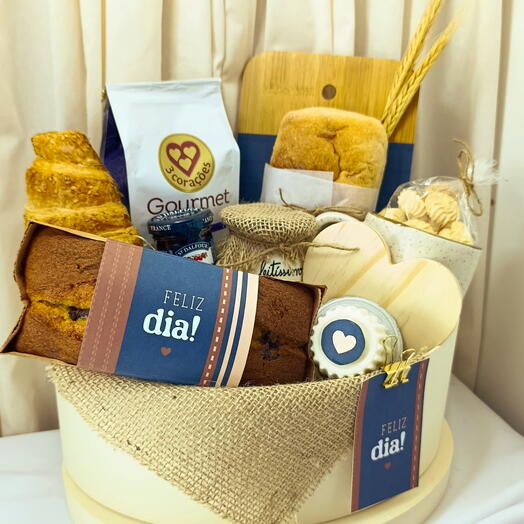 Cesta de Cafe da Manhã - Sabor da Fazenda - Azul