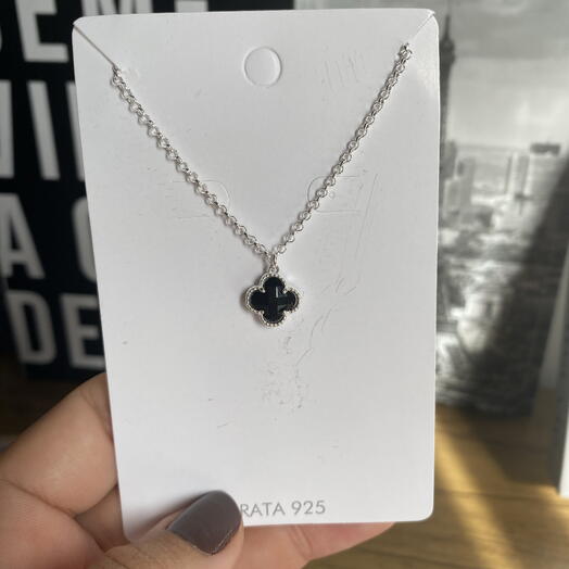 Trevo Preto Prata 925 Legitima