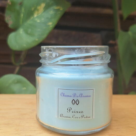 Peixes  Vela Aromatica Signo Cor Aroma Pedra Classica