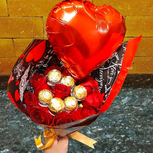 Buquê Rosas e Ferrero