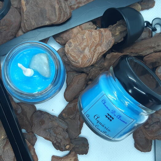 Aquario Vela Aromatica Signo Cor Aroma Pedra Mini