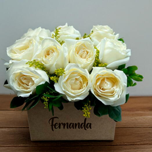 Box Elegance com Rosas Brancas