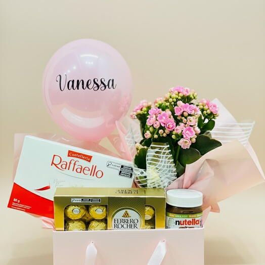 Cachepot com Alça | Chocolate e Flor