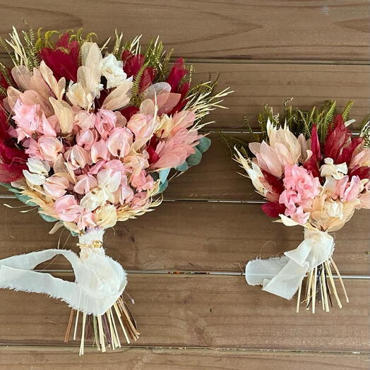 Kit noiva e noivinha Rosa e Marsala M