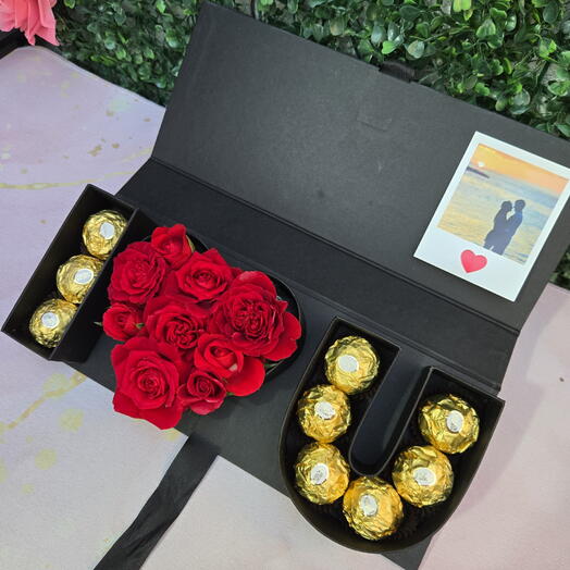 Presente Caixa de rosas Romântica- Eu Amo Vc ️