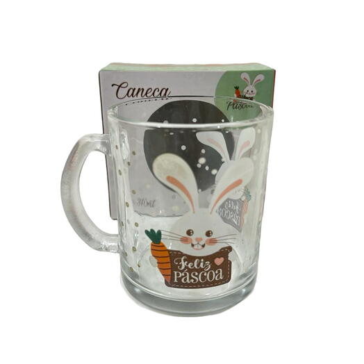 Caneca de vidro tema Pascoa