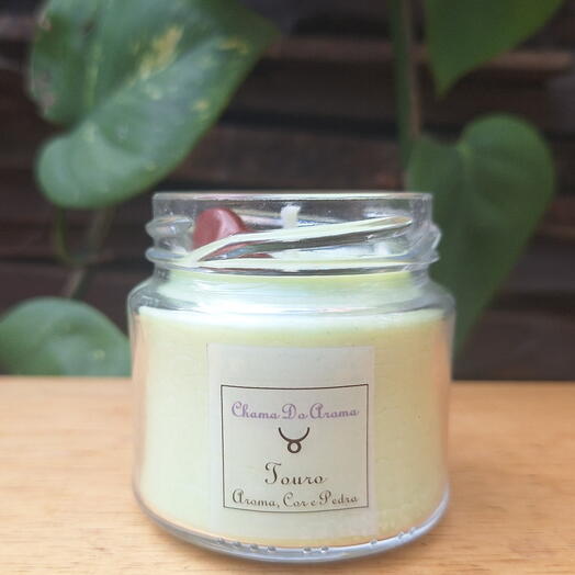Touro  Vela Aromatica Signo Cor Aroma Pedra Classica