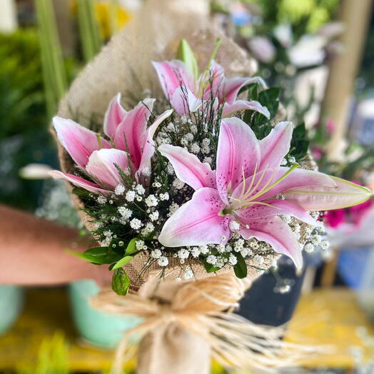 Mine Buquet de Lirios Rosa