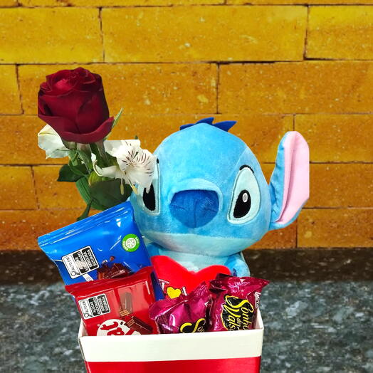 Cachepo Stitch e Rosa