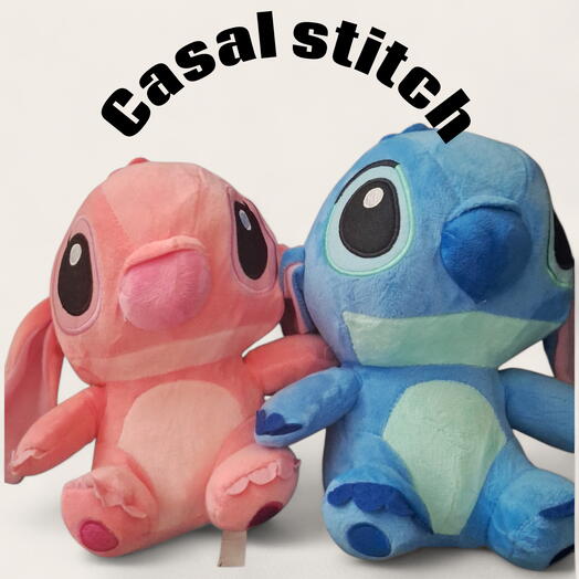 Casal stitch azul e rosa