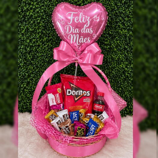 CESTA MÃE COM CHOCOLATE