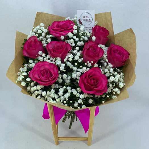 8 Rosas Pinks com Mosquito