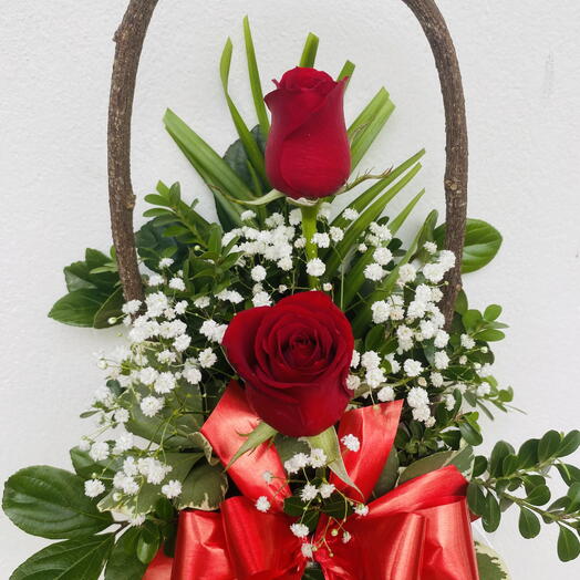 Cesta com 2 Rosas