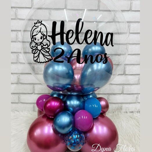 Arranjo de Balões de Mesa com Base Orgânica